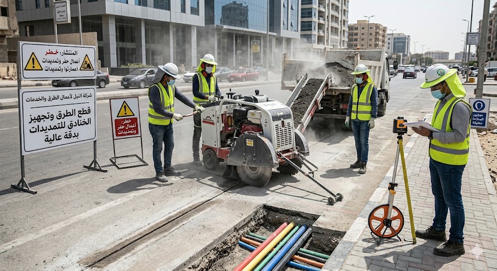 قطع الأرصفة والطرق - 966565883781